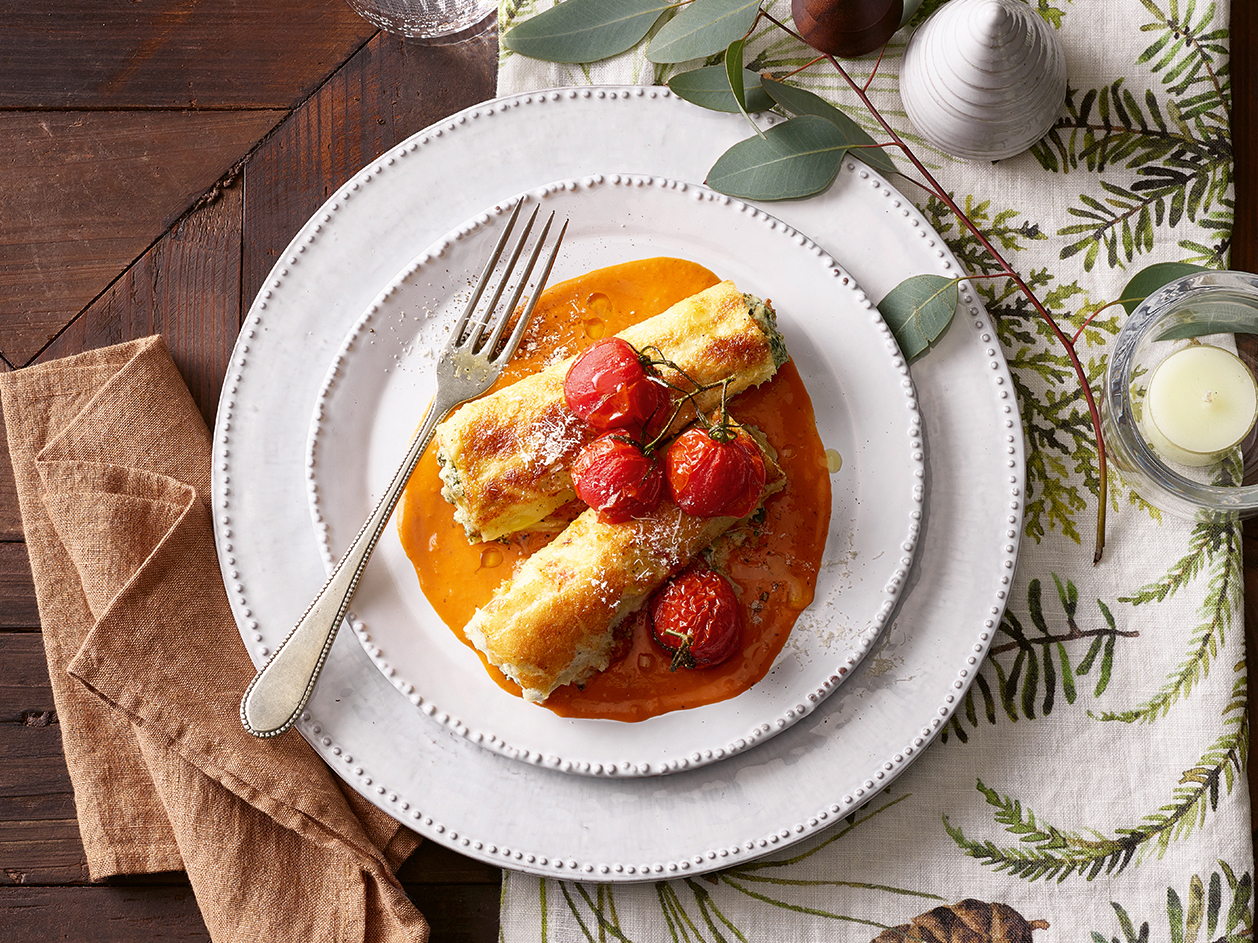 Ricotta-Cannelloni mit Federkohl an Tomatencreme