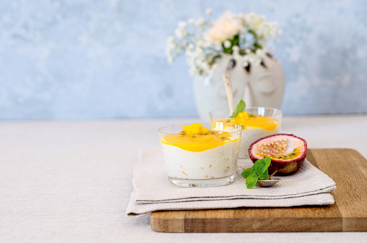 Mango-Passionsfrucht-Creme